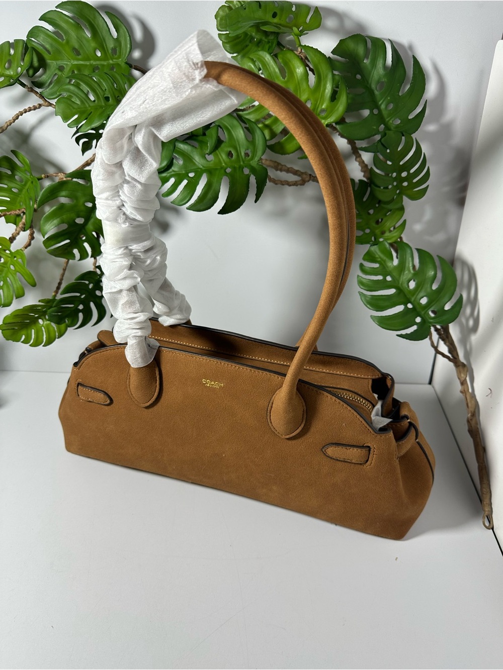 GoodCoach Brown Suede Shoulder Bag